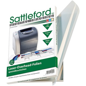 Sattleford, Sattleford 100 Overhead-Folien für Laserdrucker/Kopierer 100µ/glasklar, 100 Overhead-Folien für Laserdrucker & Kopierer 100µ/glasklar