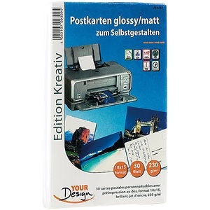 Your design, Your Design 90 Inkjet-Karten zum Selbstbedrucken in Postkartengrösse, glossy, 90 Inkjet-Karten zum Selbstbedrucken in Postkartengröße, glossy