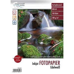 Schwarzwald Mühle, Schwarzwald Mühle Hochglanz-Fotopapier "Edelweiss", A4, 180 g/m², 100 Blatt, Hochglanz-Fotopapier 