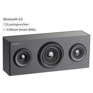 Auvisio, auvisio 2.1-Regal-Holzlautsprecher mit Bluetooth, Subwoofer & Akku, 12 Watt, 2.1-Regal-Holzlautsprecher mit Bluetooth, Subwoofer & Akku, 12 Watt
