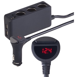 revolt, revolt Kfz-Verteiler mit 3x 12-/24-Volt- & 4x USB-Buchse, LCD-Display, 120 W, Kfz-Verteiler mit 3x 12-/24-Volt- & 4x USB-Buchse, LCD-Display, 120 W