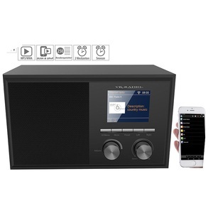 VR-Radio, VR-Radio WLAN-Internetradio mit 2 Weckzeiten, Farbdisplay, Holzgehäuse, 6 Watt, WLAN-Internetradio mit 2 Weckzeiten, Farbdisplay, Holzgehäuse, 6 Watt
