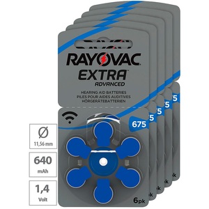 Rayovac, RAYOVAC Hörgeräte-Batterien 675 Extra Advanced 1,45V 640 mAh, 5x 6er Sparpack, Hörgeräte-Batterien 675 Extra Advanced 1,45V 640 mAh, 5x 6er Sparpack