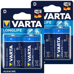 Varta, Varta Longlife Power Alkaline-Batterie, Typ Mono / D / LR20, 1,5 V, 4er-Set, Longlife Power Alkaline-Batterie, Typ Mono / D / LR20, 1,5 V, 4er-Set