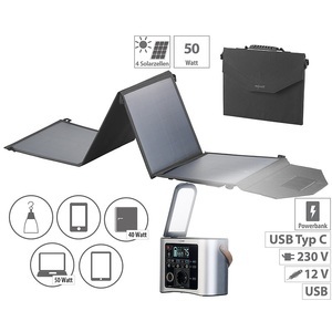 revolt, High-End-Powerbank & Solar-Konverter mit 50-W-Solarpanel, 90 Ah, High-End-Powerbank & Solar-Konverter mit 50-W-Solarpanel, 90 Ah