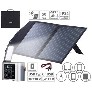 revolt, High-End-Powerbank & Solar-Konverter mit 100-W-Solarpanel, 90 Ah, High-End-Powerbank & Solar-Konverter mit 100-W-Solarpanel, 90 Ah