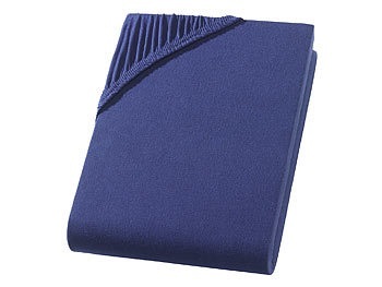 undefined, Jersey Fixleintuch für Boxspringbett-Topper, Übergrösse, navy
