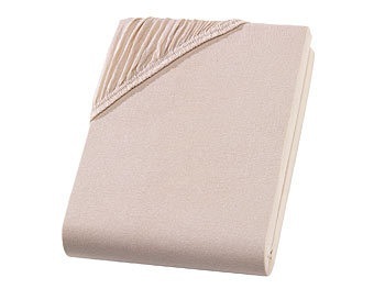undefined, Doppelbett Qualitäts-Jersey Fixleintuch, beige