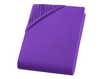 undefined, Einzelbett Qualitäts-Jersey Fixleintuch, violett