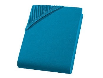 undefined, Jersey Fixleintuch für Boxspringbett-Topper, petrol
