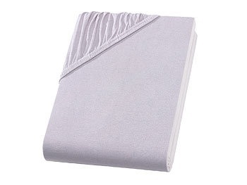 undefined, Doppelbett Qualitäts-Jersey Fixleintuch, silber