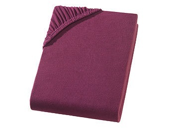 undefined, Doppelbett Qualitäts-Jersey Fixleintuch Übergrösse &Überlänge bordeaux