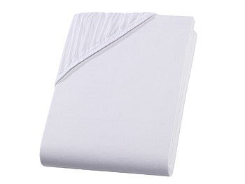 undefined, Jersey Fixleintuch für Boxspringbett-Topper, weiss