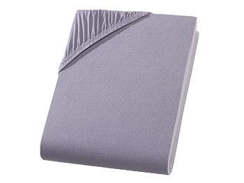 undefined, PREMIUM, Doppelbett Qualitäts-Jersey Fixleintuch, grau