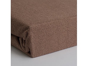 undefined, Luxus Frottee Doppelbett Fixleintuch, Übergrösse, nougat, 28cm Steg