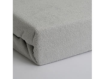 undefined, Luxus Frottee Einzelbett Qualität Fixleintuch, silber, 28cm Steg