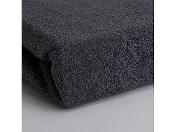 undefined, Luxus Frottee Doppelbett Fixleintuch, Übergrösse, anthrazit, 28cm Steg