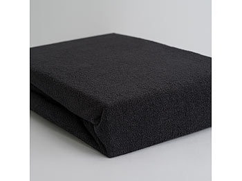 undefined, Luxus Frottee Einzelbett Qualität Fixleintuch, schwarz, 28cm Steg
