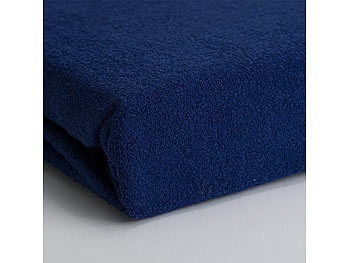 undefined, Luxus Frottee Doppelbett Qualität Fixleintuch, navy, 28cm Steg