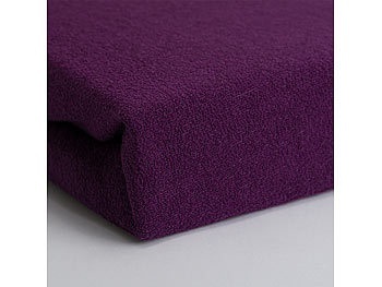 undefined, Luxus Frottee Doppelbett Fixleintuch, Übergrösse, aubergine, 28cm Steg
