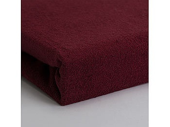undefined, Luxus Frottee Doppelbett Fixleintuch, Übergrösse, bordeaux, 28cm Steg