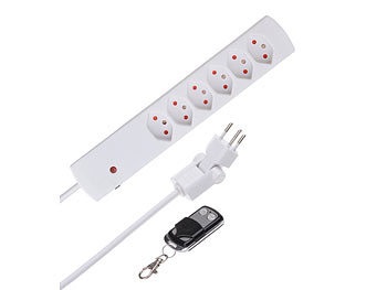 Funk, Funk Steckdosenleiste 6-fach Safety Line 2m, Fernbedienung Max Hauri, Max Hauri 6-fach Funk-Steckdosenleiste Safety Line mit Fernbedienung