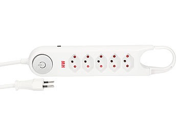 Steckdosenleiste, Steckdosenleiste HANG UP - 5x Typ13, mit Schalter, Steckdosenleiste HANG UP - 5x Typ13, mit Schalter