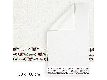 Handtuch I love Switzerland, 50x100cm, aus Baumwoll-Frottee
