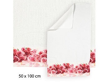 Handtuch Rosentraum, 50x100cm, aus Baumwoll-Frottee