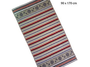 undefined, Jacquard-Strandbadetuch, Streifen/maritime Elemente, 100% Baumwolle