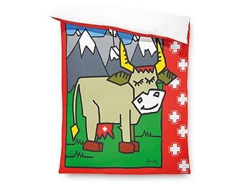 undefined, Designer Bettwäsche Kuhli Schwiiz, Duvetbezug 160x210 cm, rechts, Designer Bettwäsche Kuhli Schwiiz, Duvetbezug 160x210 cm, rechts
