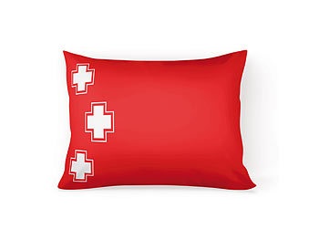 undefined, Designer Bettwäsche Kuhli Schwiiz, Kissenbezug 50x70 cm, links, Designer Bettwäsche Kuhli Schwiiz, Kissenbezug 50x70 cm, links