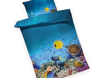 undefined, Designer-Bettwäsche-Set Unterwasserwelt, 1x Duvet- und 1x Kissenbezug, Designer-Bettwäsche-Set Unterwasserwelt, 1x Duvet- und 1x Kissenbezug