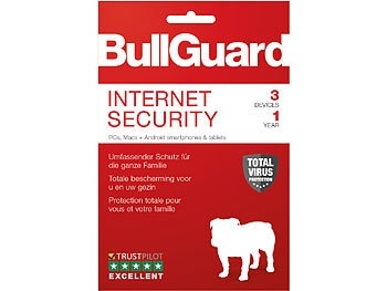 BullGuard, BullGuard Internet Security Lizenzkarte, 3 Lizenzen (PCs/Macs/Android), 2xLizenzkarte InternetSecurity BullGuard, 6Lizenzen(PCs/Macs/Android)