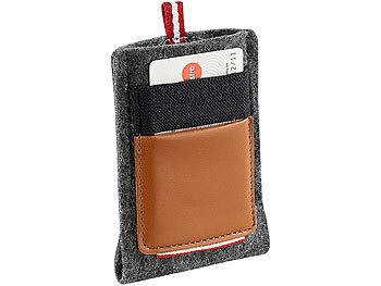 Xcase, Xcase Hochwertige Filz-Tasche mit Aussentasche für Smartphones bis 3.5", Hochwertige Filz-Tasche mit Außentasche für Smartphones bis 3.5