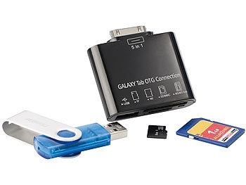 Callstel, Callstel 5in1-Speicheradapter für Galaxy Tab (30Pin): USB, SD, microSD, MS, M2, 5in1-Speicheradapter für Galaxy Tab (30Pin): USB, SD, microSD, MS, M2