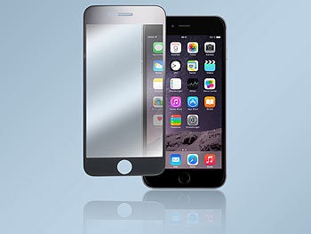 Somikon, Somikon Randlos Displayschutz-Cover iPhone 6/s Plus Echtglas 9H schwarz, Randlos Displayschutz-Cover iPhone 6/s Plus Echtglas 9H schwarz