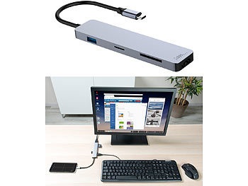 Callstel, Callstel USB-Hub DeX Smartphone-PC-Adapter, USB C PD, 3xUSB 3.0, HDMI, SD, 60W, USB-Hub DeX Smartphone-PC-Adapter, USB C PD, 3xUSB 3.0, HDMI, SD, 60W