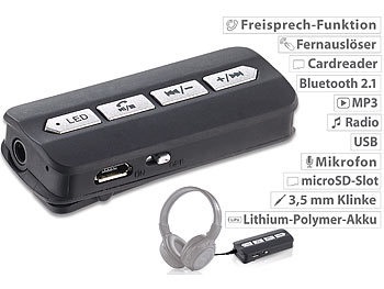 Callstel, Callstel 5in1-Headset-Adapter, Bluetooth,Mikro, MP3, Radio, f. Klinke-Kopfhörer, 5in1-Headset-Adapter, Bluetooth,Mikro, MP3, Radio, f. Klinke-Kopfhörer