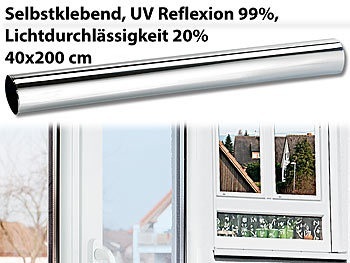 Infactory, infactory Isolier-Spiegelfolie, Sicht-/UV-Schutz (99 %), selbstklebend, 40x200cm, Isolier-Spiegelfolie, Sicht-/UV-Schutz (99 %), selbstklebend, 40x200cm