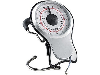 Pearl, Analoge 2in1-Kofferwaage bis 30 kg mit ausziehbarem Massband / Reisewaagen, Analoge 2in1-Kofferwaage bis 30 kg mit ausziehbarem Maßband