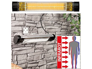Semptec Urban Survival Technology, Semptec Urban Survival Technology Infrarot-Aussen-Heizstrahler IRW-2000 mit Goldröhre, 2.000 Watt, IP65, Infrarot-Aussen-Heizstrahler IRW-2000 mit Goldröhre, 2.000 Watt, IP65