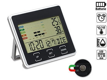 Infactory, infactory Digitaler Wecker mit Kalender, Thermometer und Hygrometer, Digitaler Wecker mit Kalender, Thermometer und Hygrometer