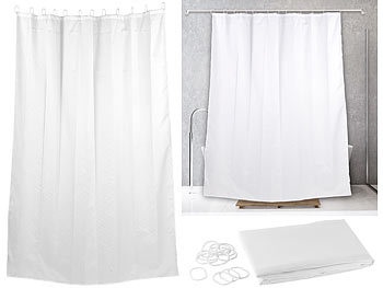 BadeStern, BadeStern Duschvorhang weiss, 180 x 200 cm, mit 12 Befestigungsringen, waschbar, Duschvorhang weiss, 180 x 200 cm, mit 12 Befestigungsringen, waschbar