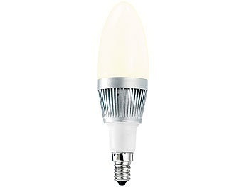 Luminea, Luminea Energiespar-LED-Lampe mit 3 LEDs je 1 W, E14 Candle, warmweiss, 205 lm, Energiespar-LED-Lampe mit 3 LEDs je 1 W, E14 Candle, warmweiss, 205 lm