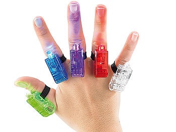 Infactory, infactory Bunte LED-Fingerlichter im 5er-Set, Bunte LED-Fingerlichter im 5er-Set