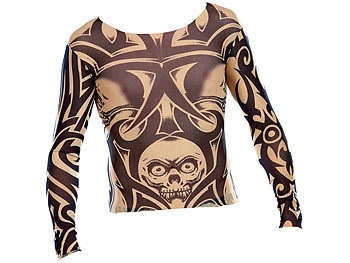Infactory, infactory Tattoo-Shirt "Skull", schwarz-weiss, Tattoo-Shirt 