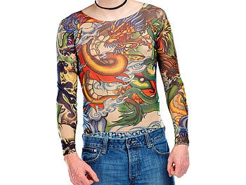 Infactory, infactory Tattoo-Shirt "Panther & Dragon", Tattoo-Shirt 