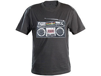 Infactory, infactory Ghettoblaster-LED-T-Shirt mit Equalizer, Gr. S, Ghettoblaster-LED-T-Shirt mit Equalizer, Gr. S