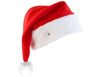 Infactory, infactory LED-Nikolausmütze mit leuchtendem Bommel, weiss blinkend, LED-Nikolausmütze mit leuchtendem Bommel, weiss blinkend